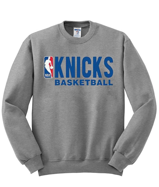 knicks basketball sweatshirt grey