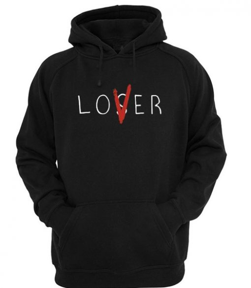 lover loser puff print hoodie sweatshirt