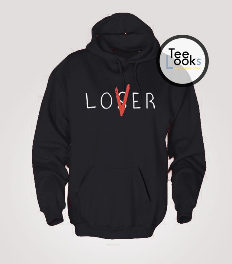 lover loser puff print hoodie sweatshirt