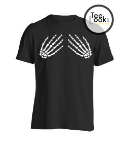Skeleton Hands On Breast T-shirt
