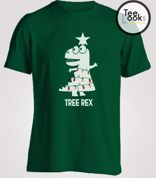 Tree Rex Funny T-Rex Dinosaur Christmas Women T-Shirt