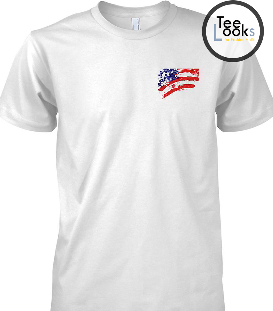 USA Flag On Pocket T-shirt