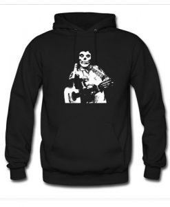 Johnny Cash The Misfits Middle Finger Black Skull Hoodie RE23