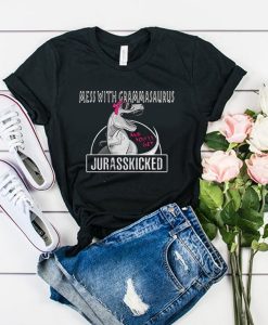 MESS WITH GRAMMARSAURUS AND YOU WILL GET JURASSKICKED T-SHIRT RE23